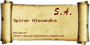 Spirer Alexandra névjegykártya